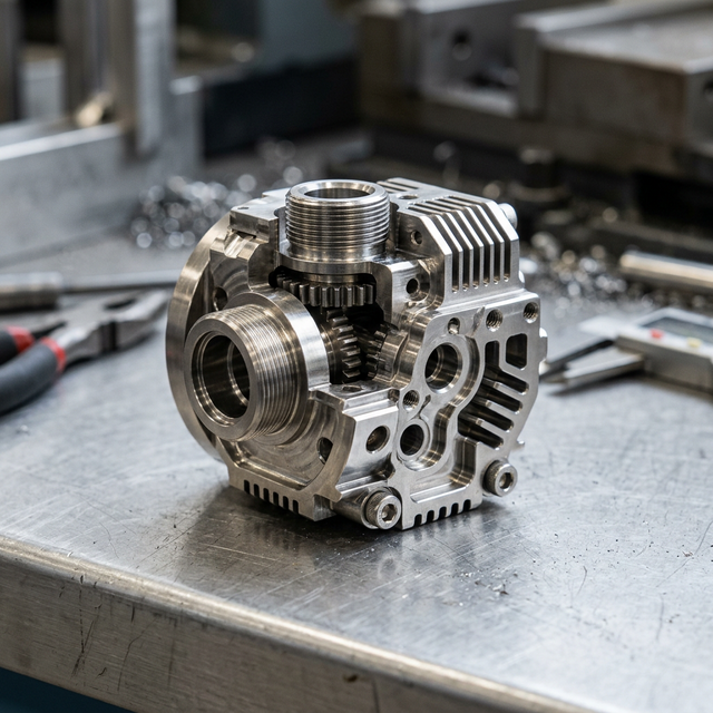 Usinagem de peça em titânio