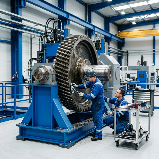 Manutenção de engrenagem industrial